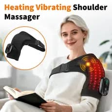 Luz Vermelha Para Ombro Com Calor E Massagem , Infravermelha De Controlador Sem Cabo De 6 Modos Almofada De Aquecida Por