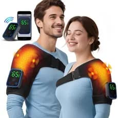 Controle De Aplicativo Elétrico Aquecimento Ombro Cinta Conjunta Massageador Vibração Artrite Alívio Da Dor LED Controla