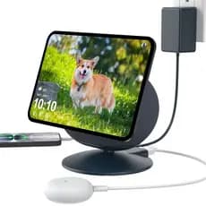 Suporte Sokusin Para Echo Show 11/8-270 ° De Rotação Com Estação Base Ajustável De Duas Portas De Carregamento USB-C/A T