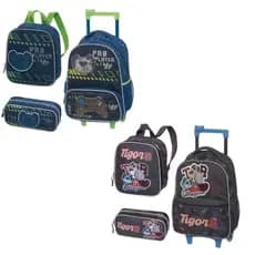 Kit Escolar Tigor T. Tigre 2026 Original Pacific, Mochila Mala De Rodinhas, Lancheira, Estojo Duplo