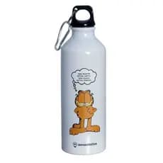 Garrafa Garfield Original, Zona Criativa, Squeeze 500mL Em Alumínio Com Mosquetão