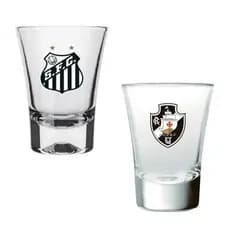 Copo De Shot Dose 60mL Em Vidro Times Clubes De Futebol, Allmix, Original Oficial Licenciado