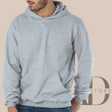 MOLETOM CANGURU UNISSEX ALGODAO LISO COM CAPUZ SEM CORDÃO CINZA+