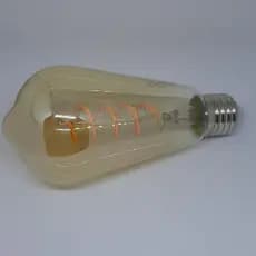 Lâmpada Âmbar Filamento Espiral LED ST64 6W Retrô Estilo Vintage Bivolt E27 300lm