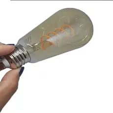 Lâmpada Led Retrô ST64 Cor Âmbar 6w 2400k Filamento Espiral