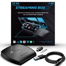 Streaming Box Light Automotivo Faaftech Carplay 32Gb 3Gb Android Auto 128Gb