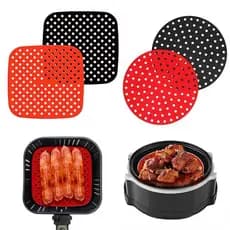 Protetor de Silicone Quadrado Para Air Fryer Tapete de Silicone Redondo Para Fritadeira