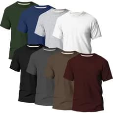 Camiseta Camisa Básica Lisa Gola Redonda Unissex Para o Dia Dia 100% Algodão
