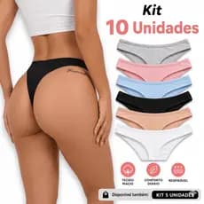Kit 10 e 5 Calcinha Feminina Conforto Fio Algodão Calsinha Microfibra