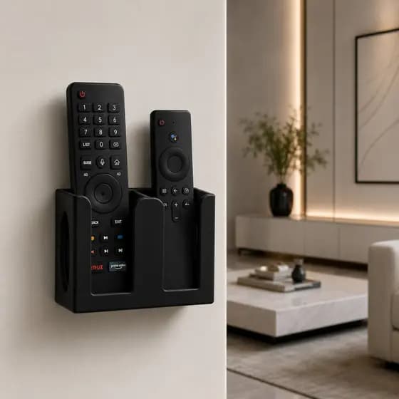 Suporte Organizador para Controles Remotos |  Controle Moderno Decorativo | Parede Mesa 2 Divisórias