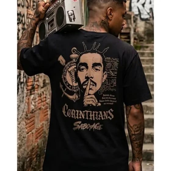 Camiseta Masculina SABOTAGE tributo sabotage lançamento qualidade P ao G3 moda masculina promoção ENVIO RAPIDO