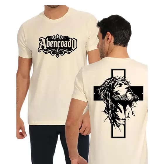 Camiseta ABENÇOADO camisa blusa tshirt moda gospel moda evangelica católica Envio Imediato