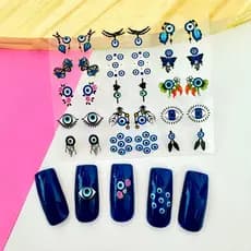 Adesivo de Unha 3d - 30 Adesivos (15 pares) Olho grego