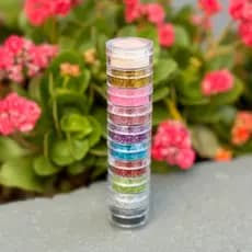 Torre de Glitter com 10 Cores Decoração de Unhas Nails designers