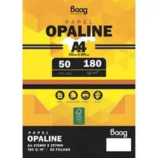 Papel A4 Opaline Branco – 50 Folhas (Bahia Arte)