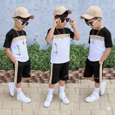 Conjunto Infantil Menino Camisa e Short Dry Fit Roupas Masculina 2 ao 12 Anos Estiloso