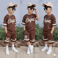 Conjunto Infantil Menino Dry Fit Macio Short + Camiseta 2 a 12 anos Look Casual Estiloso