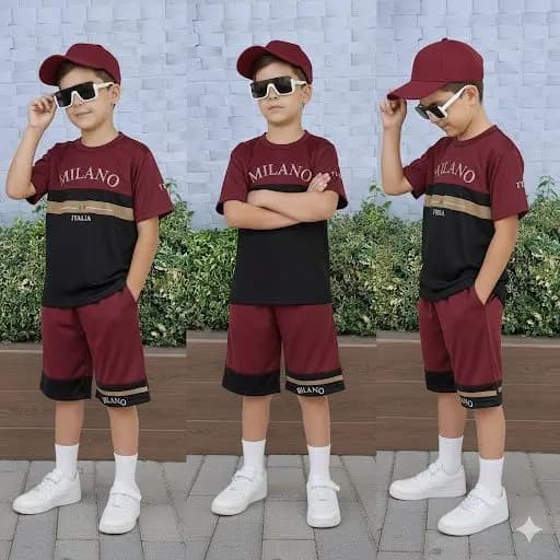 Conjunto Menino Dry Fit Estiloso Infantil 2 a 12 Anos (Camisa + Short)