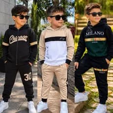 Conjunto Infantil Menino Casaco com Capuz e Calça Inverno Estiloso 2 a 12 Anos