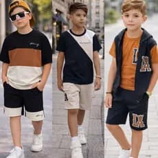 Conjunto Infantil Masculino Kit Bermuda e Camisa Mauricinho Estiloso Verão 2 ao 12 Anos