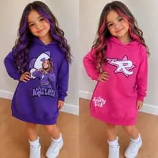 Roupa Feminina Vestido Infantil Manga Longa Estilosa Emily Vick