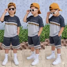 Conjunto Infantil Masculino Dry Fit Premium Camisa + Short Estilo Milano 2 a 12 anos