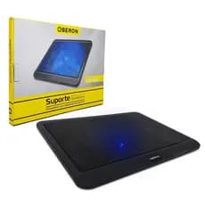 Base Para Notebook, Até 15.4", Cooler Luminoso Azul De 140x140mm, Preto