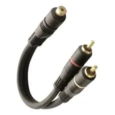 Cabo De Áudio Y 2 Rca Macho X 1 Rca Fêmea Blindado 25 Cm