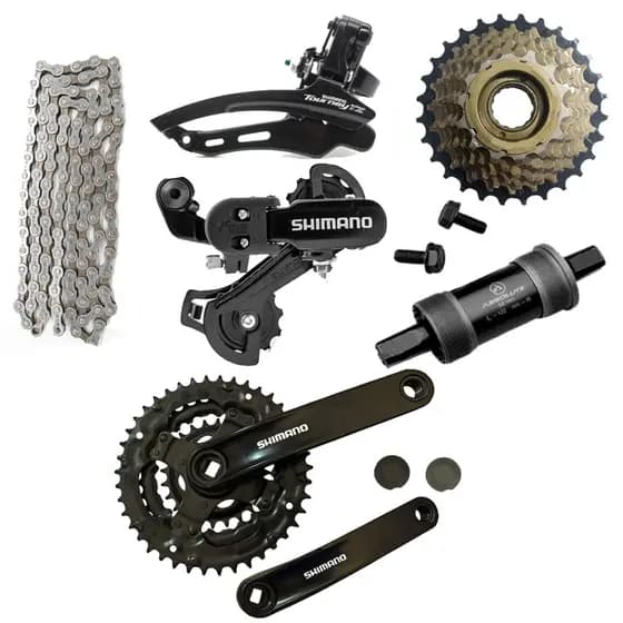 Kit Relação Pedivela+cambios Shimano+corrente+catraca Mtb