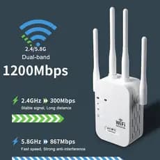 1200Mbps Repetidor Wi-Fi Extensor Sem Fio WiFi Booster 5G 2.4G Amplificador De Rede De Banda Dupla Sinal De Longo Alcanc