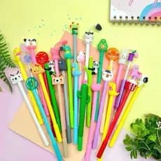 7 Canetas Gel Infantil Kawaii com Design Encantador 0.5mm