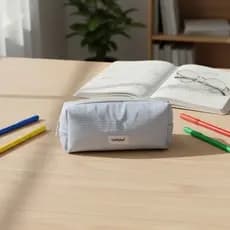 Estojo Escolar Feminino Box Listrado 100% Algodão Amavê Porta Lápis e Canetas Aesthetic Organizador