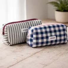 Kit 2 Estojo Escolar Feminino Box 100% Algodão Amavê | Porta Lápis Canetas Aesthetic Organizador