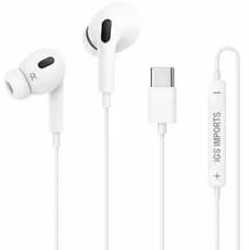 Fone de Ouvido Com Fio Tipo-C Borrachinha Borracha Anti-Ruído Com Microfone Premium Universal