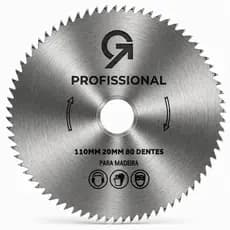 Disco Lâmina de Serra 110mm 80 Dentes 20mm para Madeira Serra Circular Corte Preciso Marceneiro