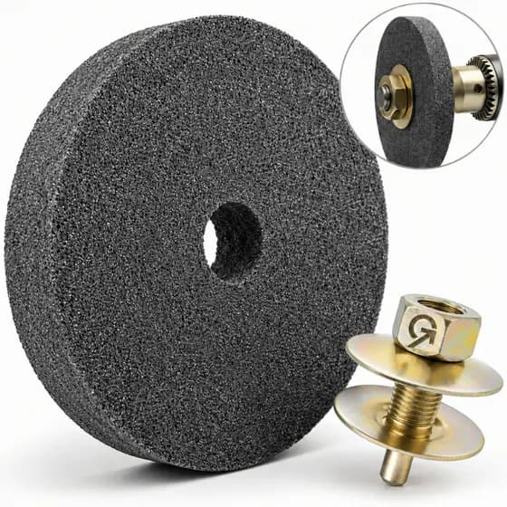 Kit Disco Rebolo Esmeril 3 x 1/2 Pol Grão G120 para Furadeira com Adaptador Profissional