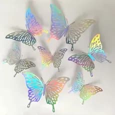 Acessórios de Decoração para Casa, Linda Borboleta para Quarto Infantil, Decorações de Natal, 12 Adesivos de Parede com