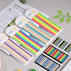 160 Adesivos Coloridos Transparentes Fluorescentes para Anotações, Notas Adesivas, Material de Papelaria, Presentes para