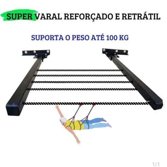 Varal Reforçado e Retrátil 100 kg