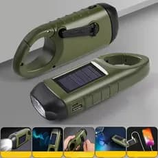 Lanterna Movida A Energia Solar Manivela Dínamo Recarregável Lâmpada LED Carregando Tocha Poderosa