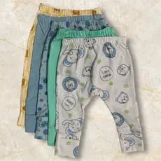 Kit 5 Calça Mijão Malha Menina Menino 100% Algodão Vira Pé
