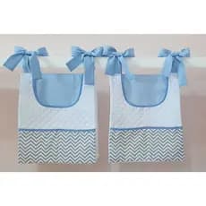 Kit Porta Fraldas Porta Treco Para Berço Com laços 2 Peças Estampas Para Menino e Menina - Quarto Bebê