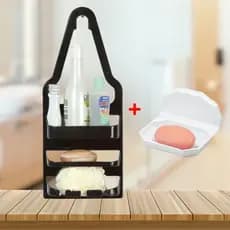 Porta Shampo e Saboneteira - Suporte Para Shampoo e Sabonete Triplo e Saboneteira Plastico - Xampo Shampoo Moderno sabonete condicionador liquido bucha box pendurar grande fixo parafuso ventosa - Prateleira para Banheiro - PANAMI