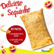 Kit PASTEL Cortador e Fecha de Pastel + Escumadeira Industrial Fritura 50cm Carretilha Peneira pastelaria - PANAMI