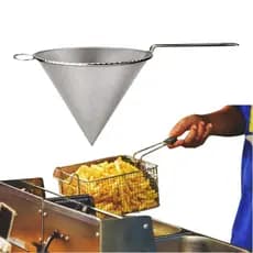 Coador de Oleo Metal N.16 Cone - Peneira Fina Cônica Cone Chinoy Funil Coar Óleo Fritura Chá Suco Caldo de Cana - PANAMI