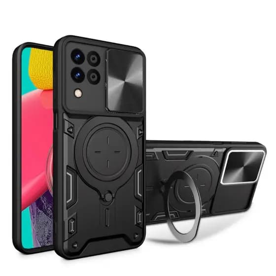 Nova Capinha Para Samsung Galaxy M12/ M13/ M23/ M51/ M52/ M53/ M54/ M55/ M62 -- Capa Case 4G 5G Anti impacto/ Proteção de Câmera/ Suporte 360/ Armadura Militar