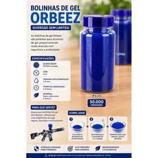 50 Mil Bolinhas de Gel Orbeez para Arminha Gel Blaster | Munição Hidratável Azul | Alta Qualidade