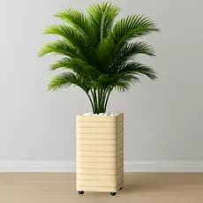 Kit Enfeite Planta Artificial Palmeira + Vaso Decorativo Decoração Sala
