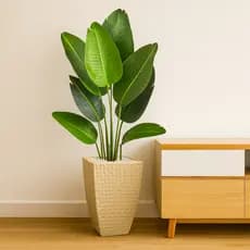 Kit Decoração Arranjo Artificial Planta Para Sala + Vaso Enfeite Sala