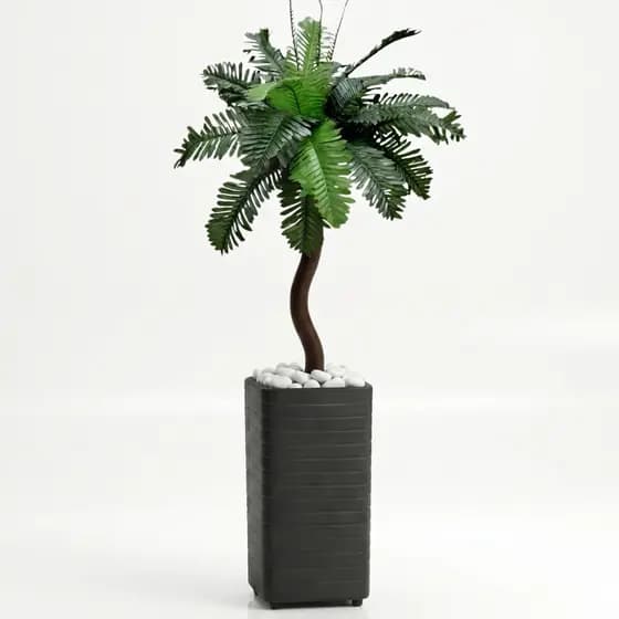 Planta Decorativa Folhagem Artificial Enfeite Sala Com Vaso Branco Design Decorativo Moderno